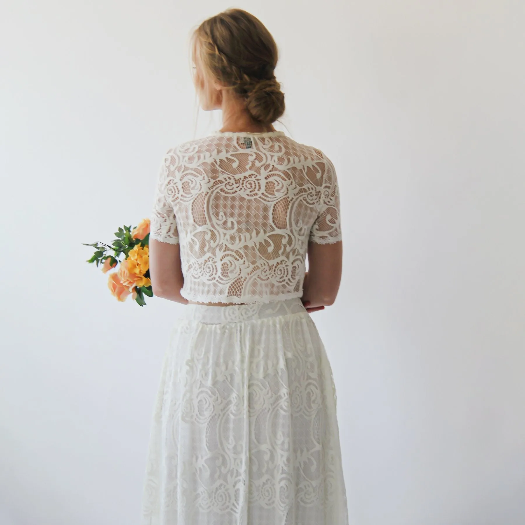 Lace Maxi Skirt with pockets  #3034
