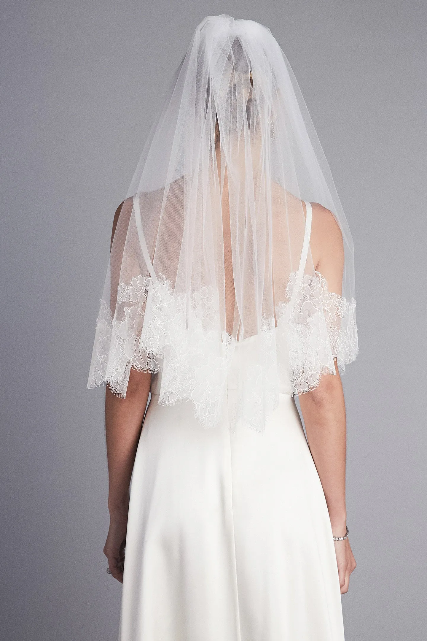 Lace Trimmed Blusher Veil