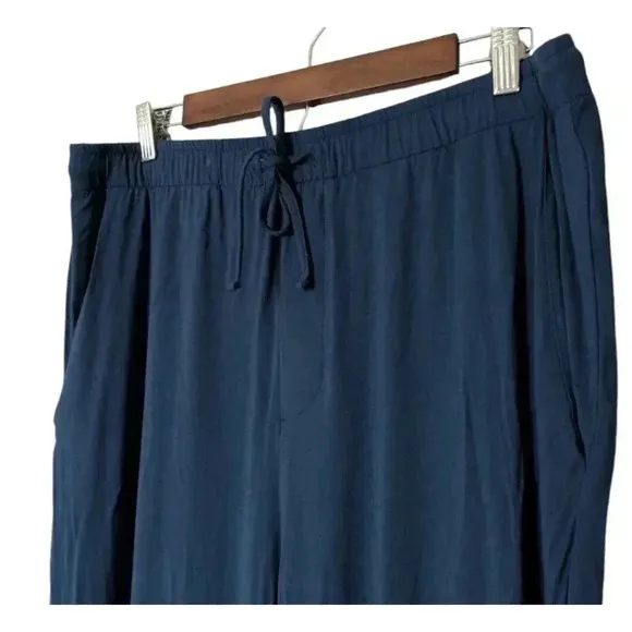 Lake Bamboo Blend Navy Blue Tapered Leg Pajama Pants Size XL Drawstring Pockets