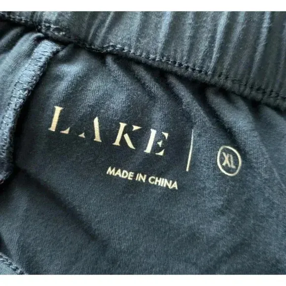 Lake Bamboo Blend Navy Blue Tapered Leg Pajama Pants Size XL Drawstring Pockets