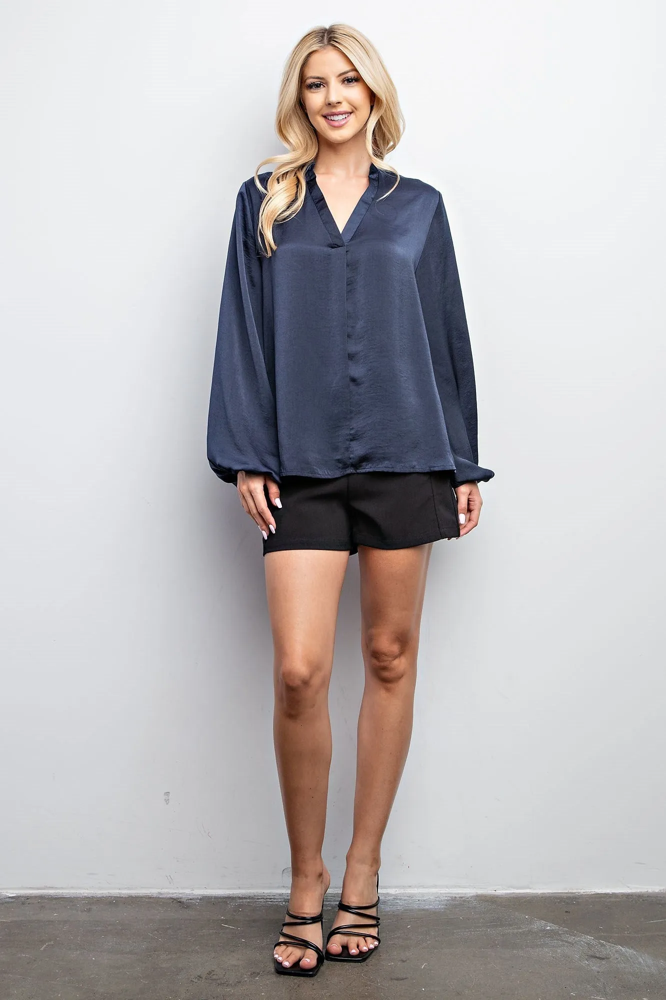 Layla Long Sleeve Satin Blouse
