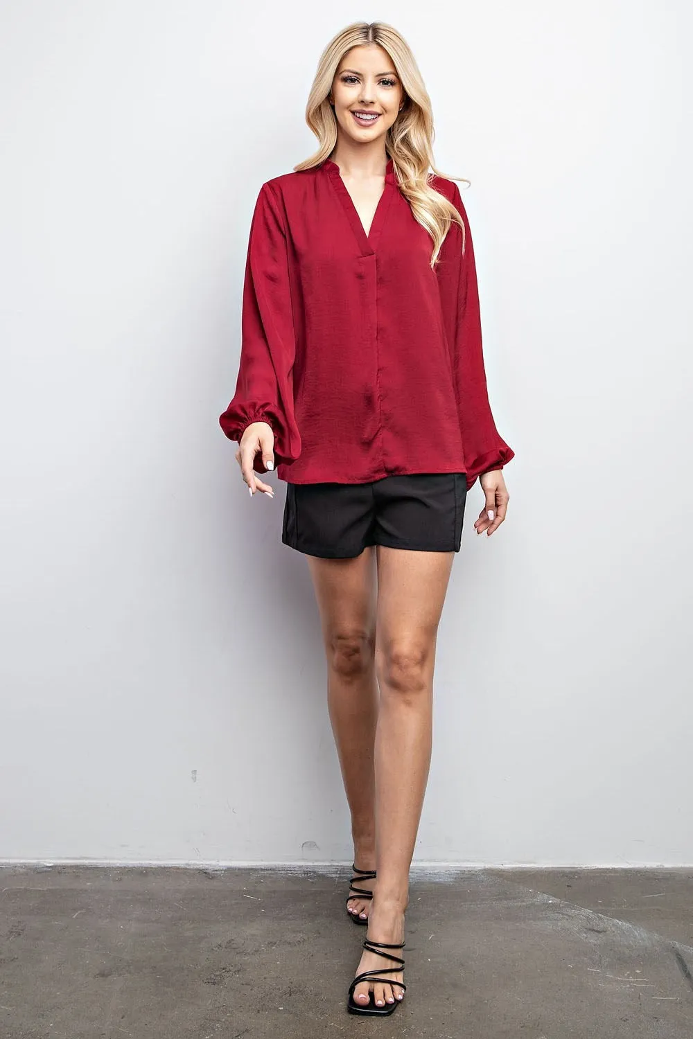 Layla Long Sleeve Satin Blouse