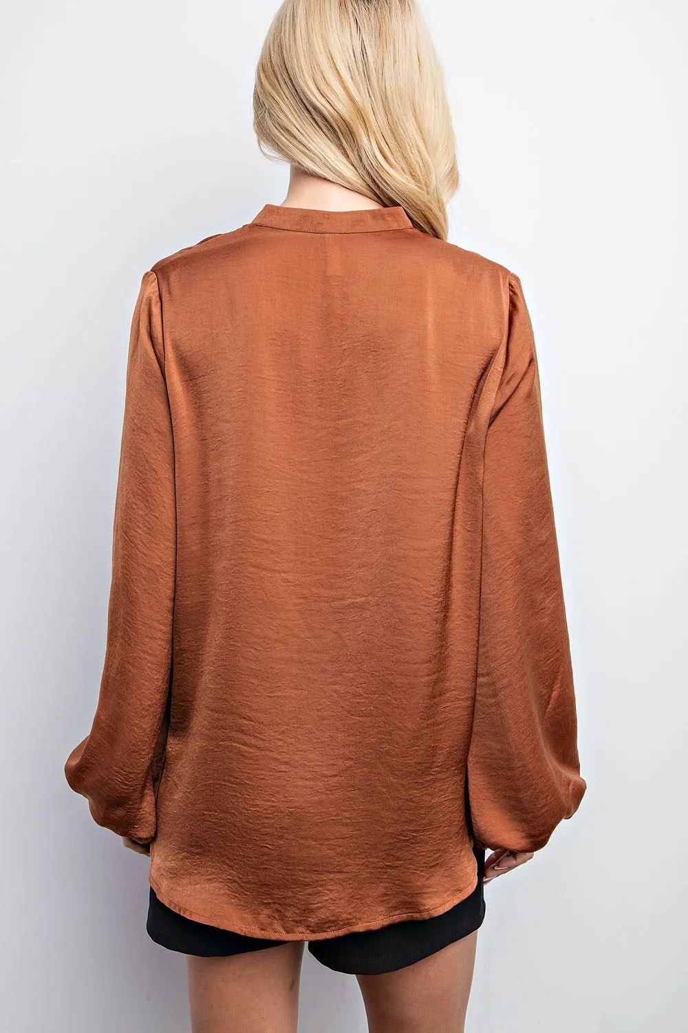Layla Long Sleeve Satin Blouse