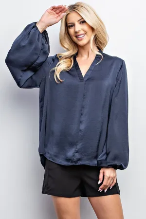 Layla Long Sleeve Satin Blouse