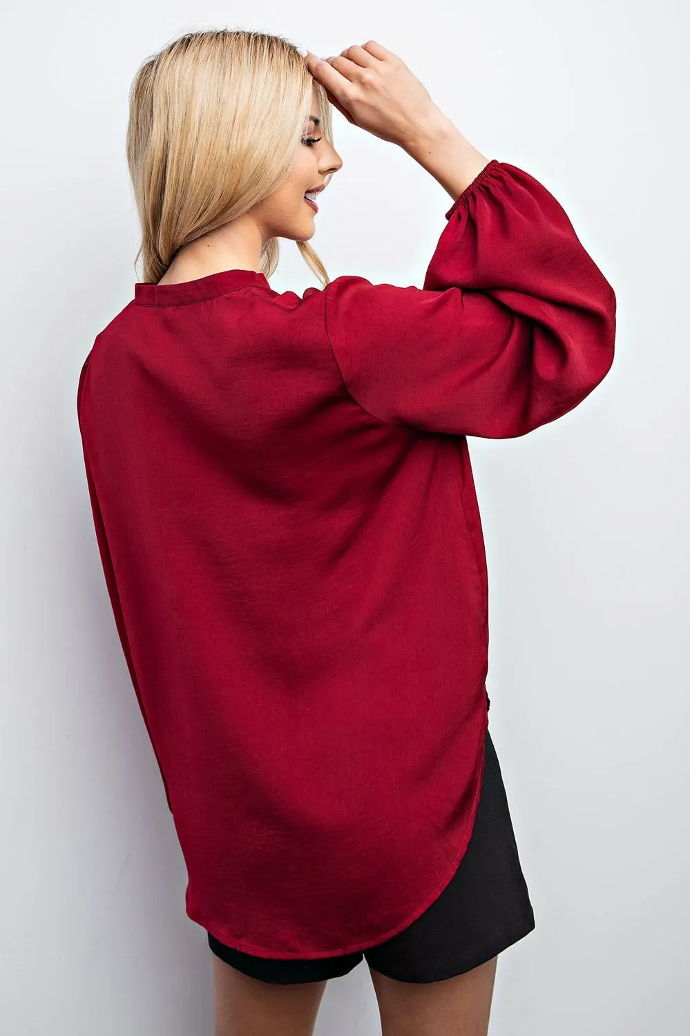 Layla Long Sleeve Satin Blouse