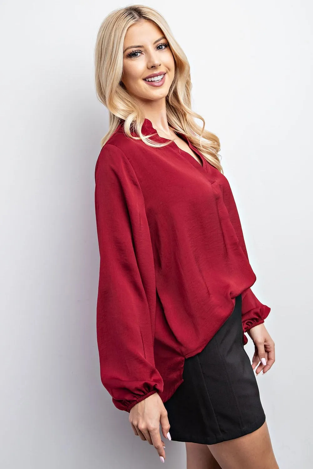 Layla Long Sleeve Satin Blouse