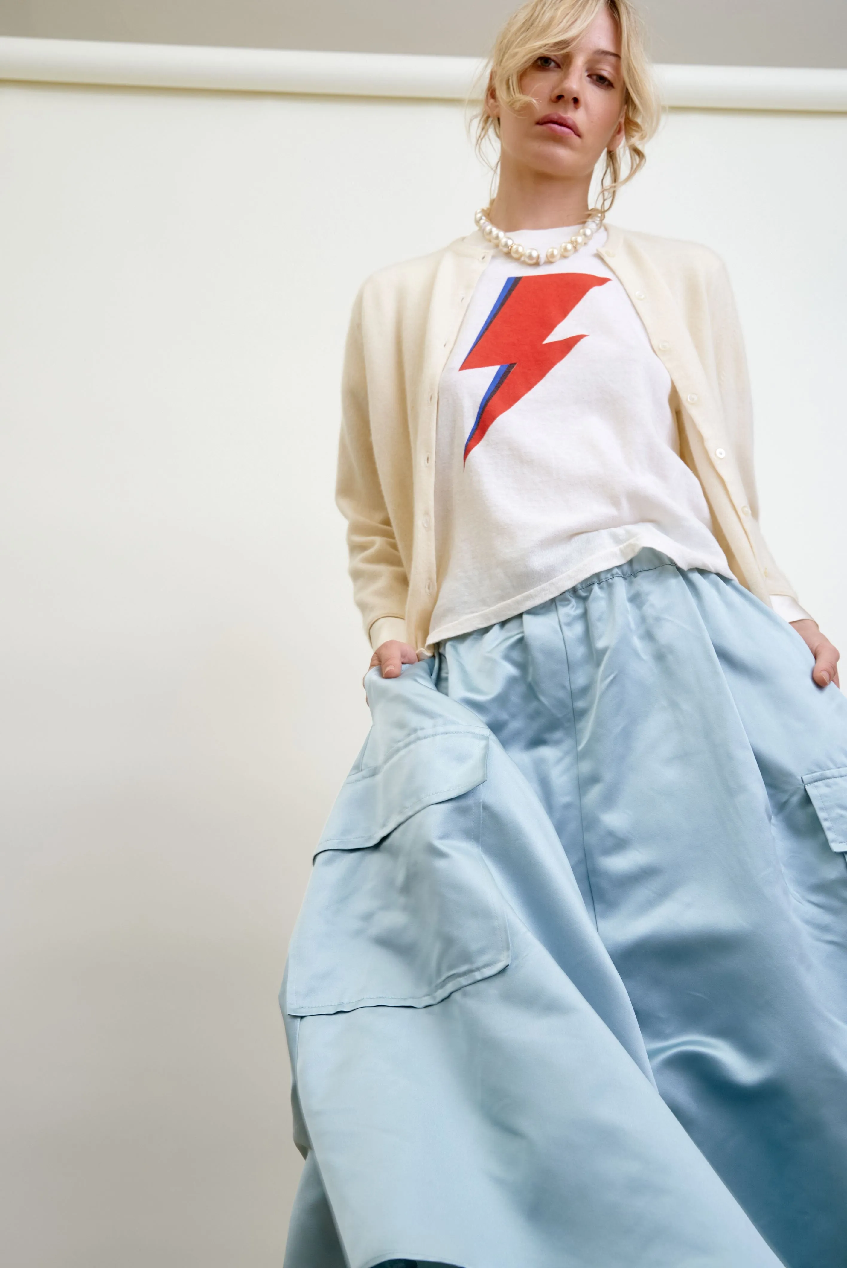 LE CARGO | light blue satin