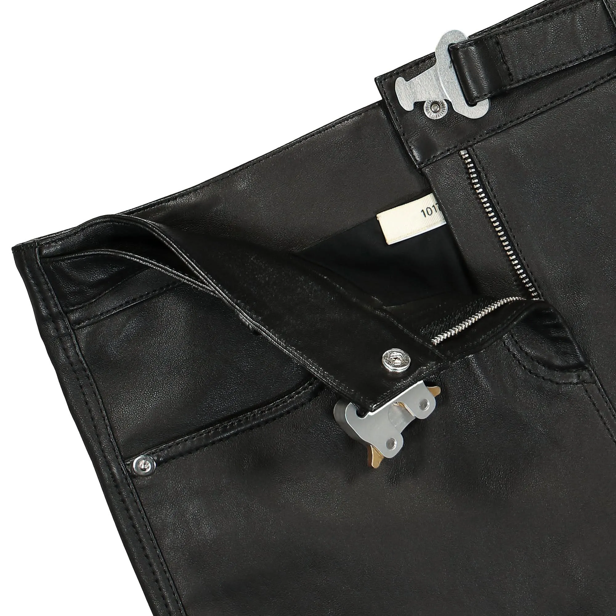 Leather Buckle Mini Skirt