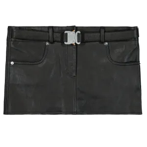Leather Buckle Mini Skirt