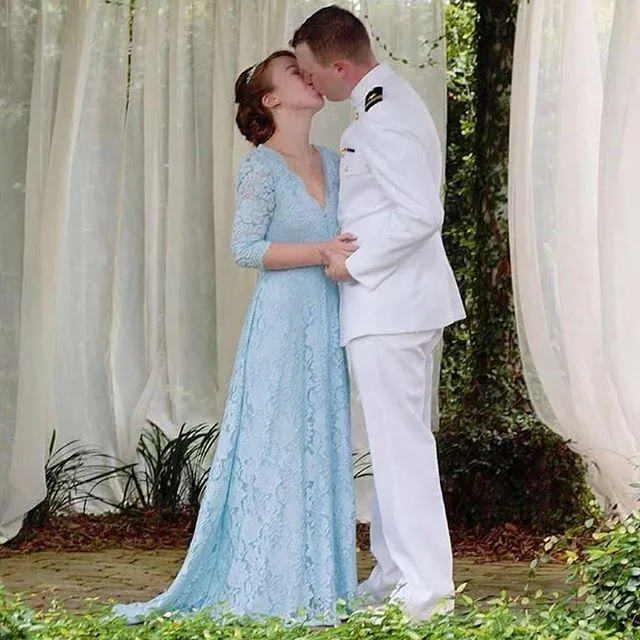 Light Blue Lace Dress #1124