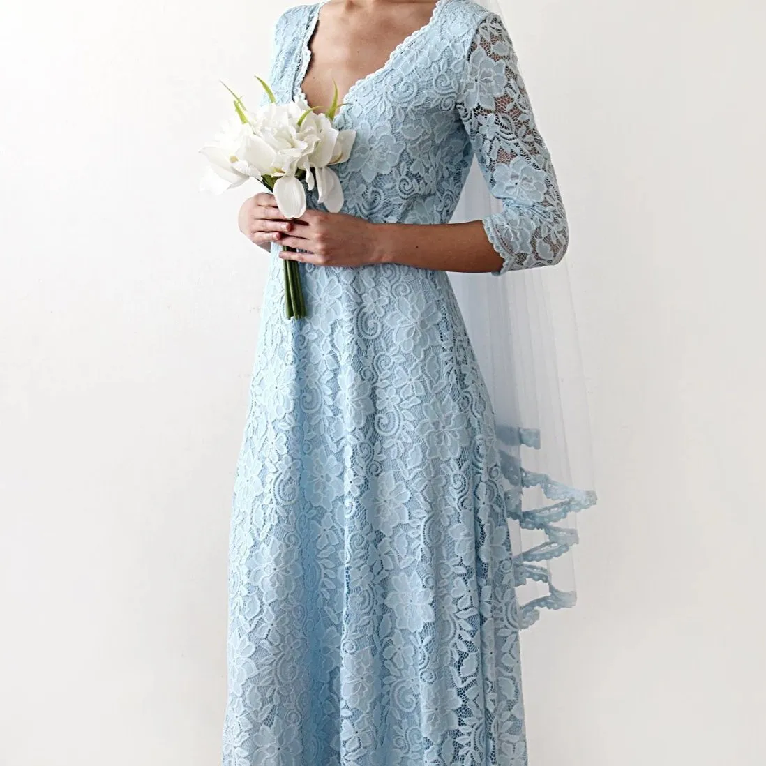 Light Blue Lace Dress #1124