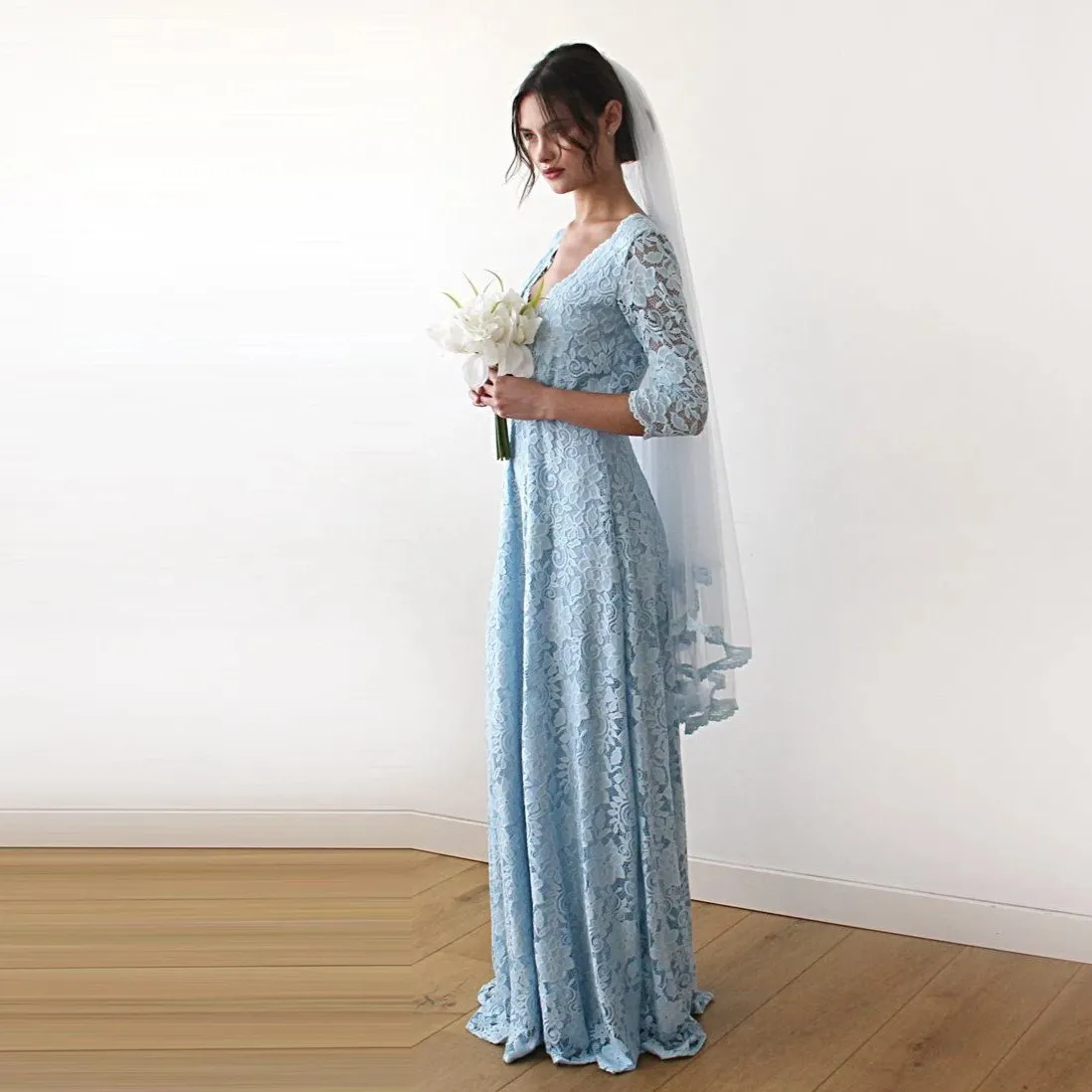 Light Blue Lace Dress #1124