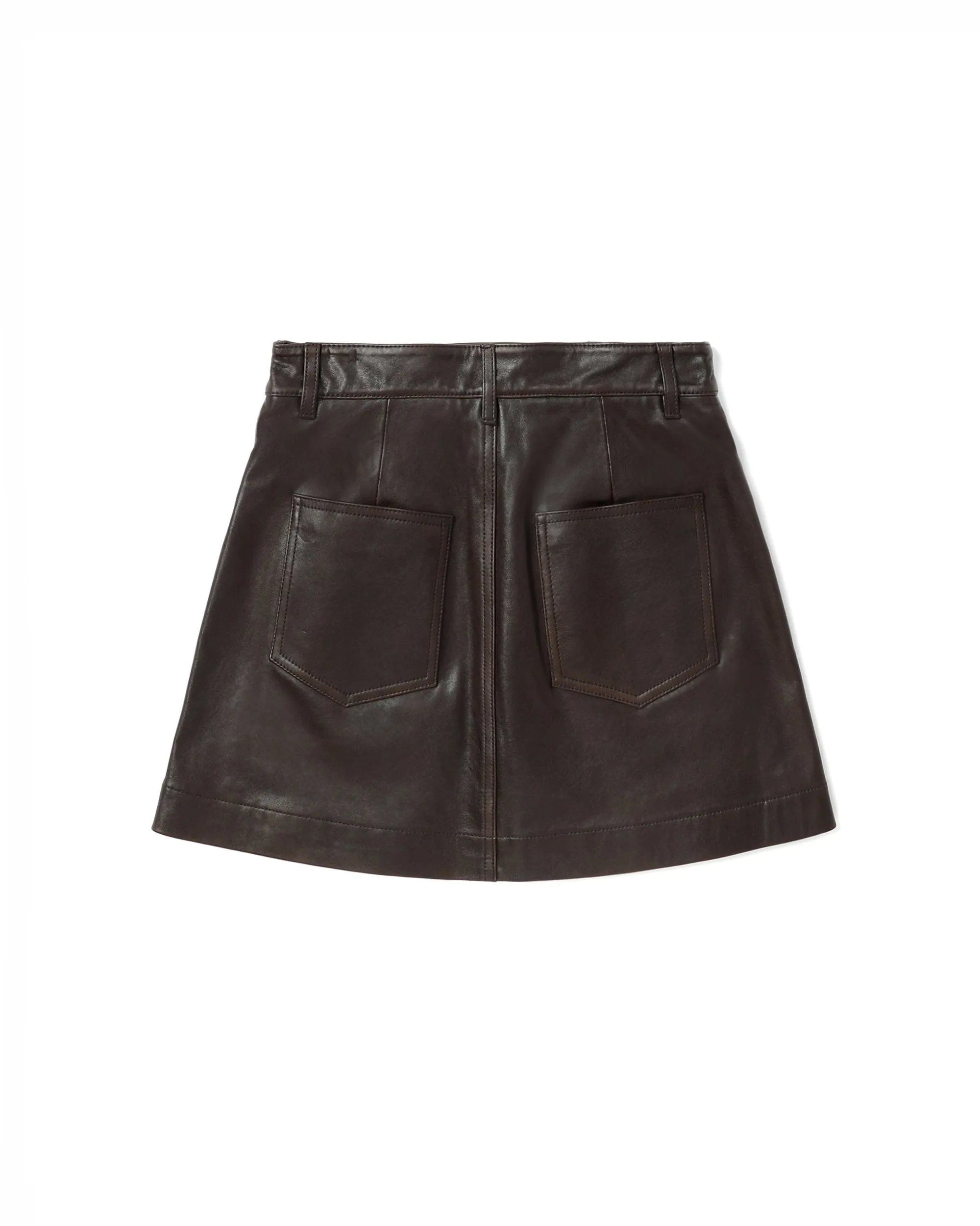 Logo leather mini skirt