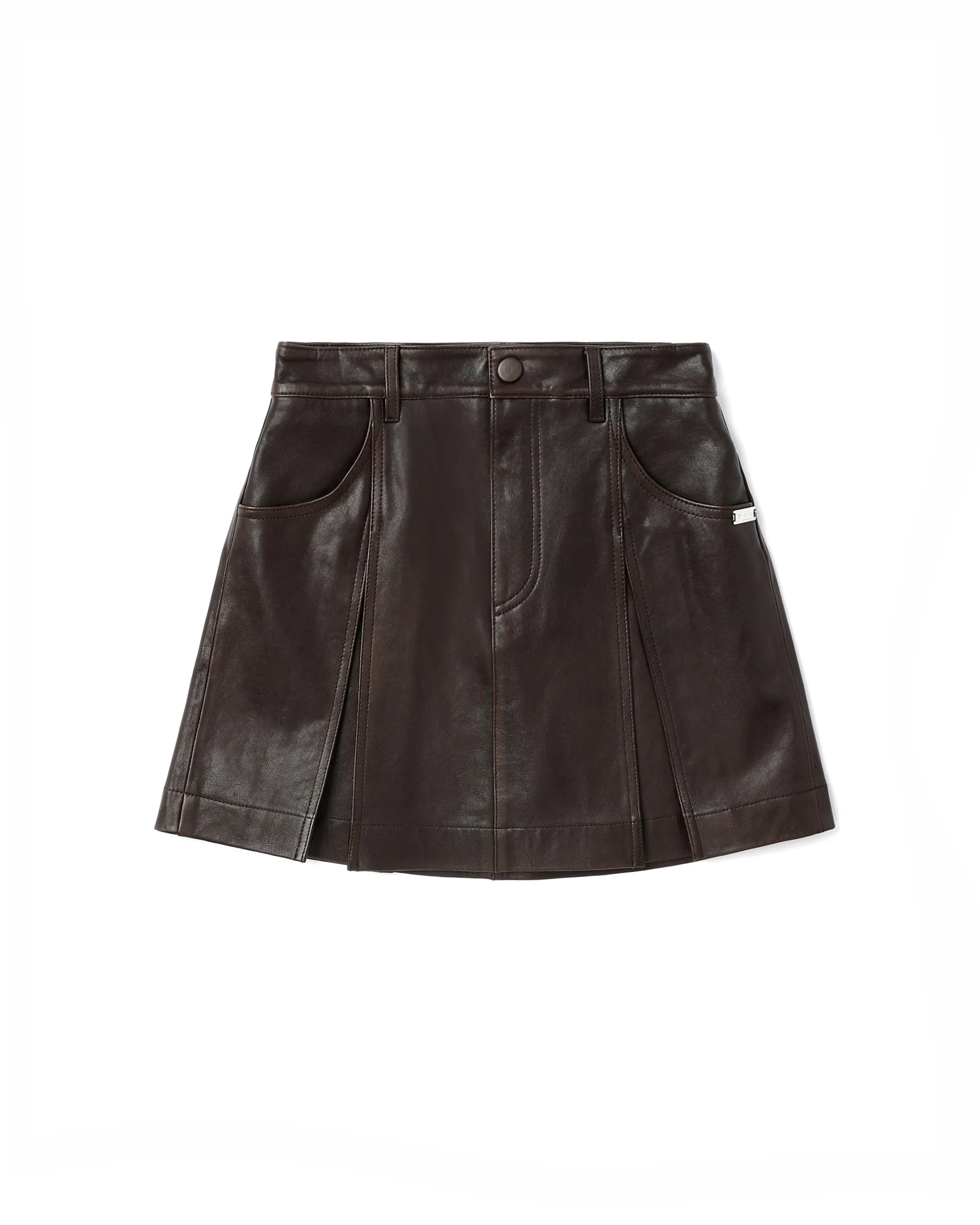 Logo leather mini skirt
