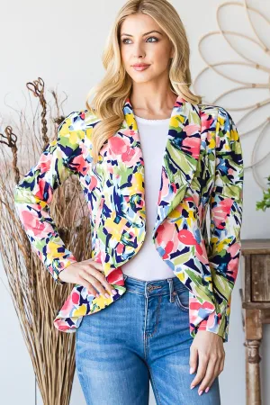 Long Sleeve Floral Blazer