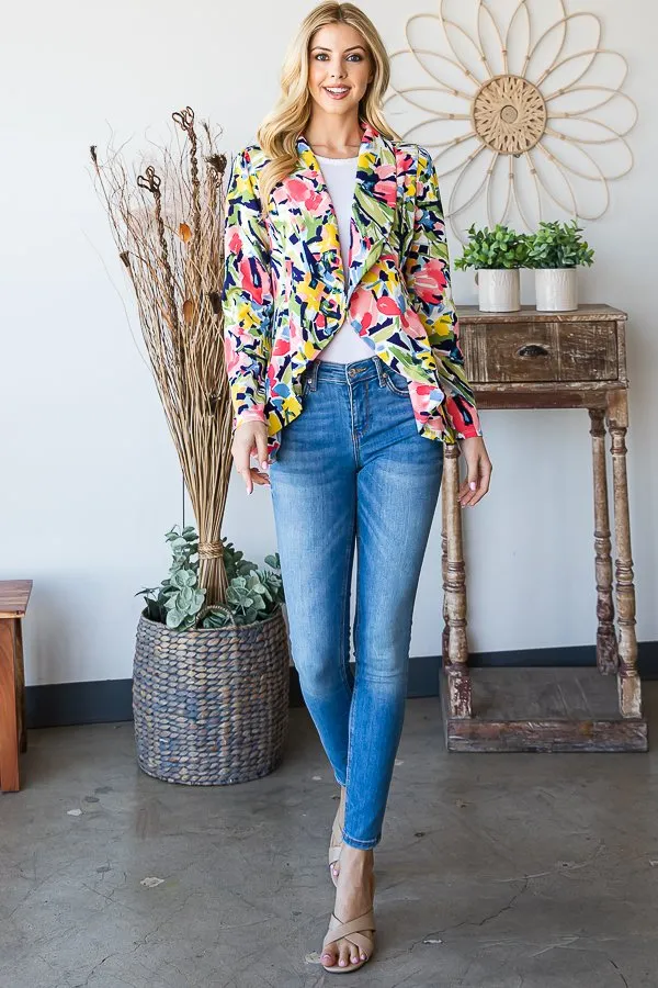 Long Sleeve Floral Blazer