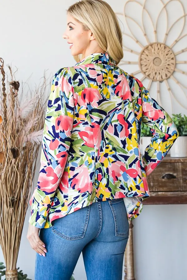 Long Sleeve Floral Blazer