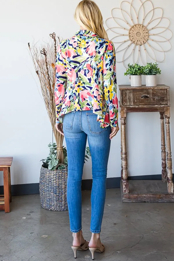 Long Sleeve Floral Blazer