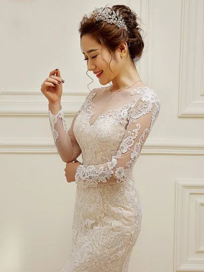 Long Train Mermaid Wedding Dress