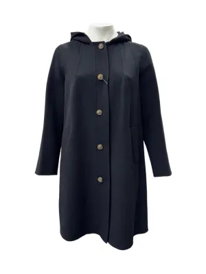 Marina Rinaldi Women's Black Trionfo Button Closure Coat NWT