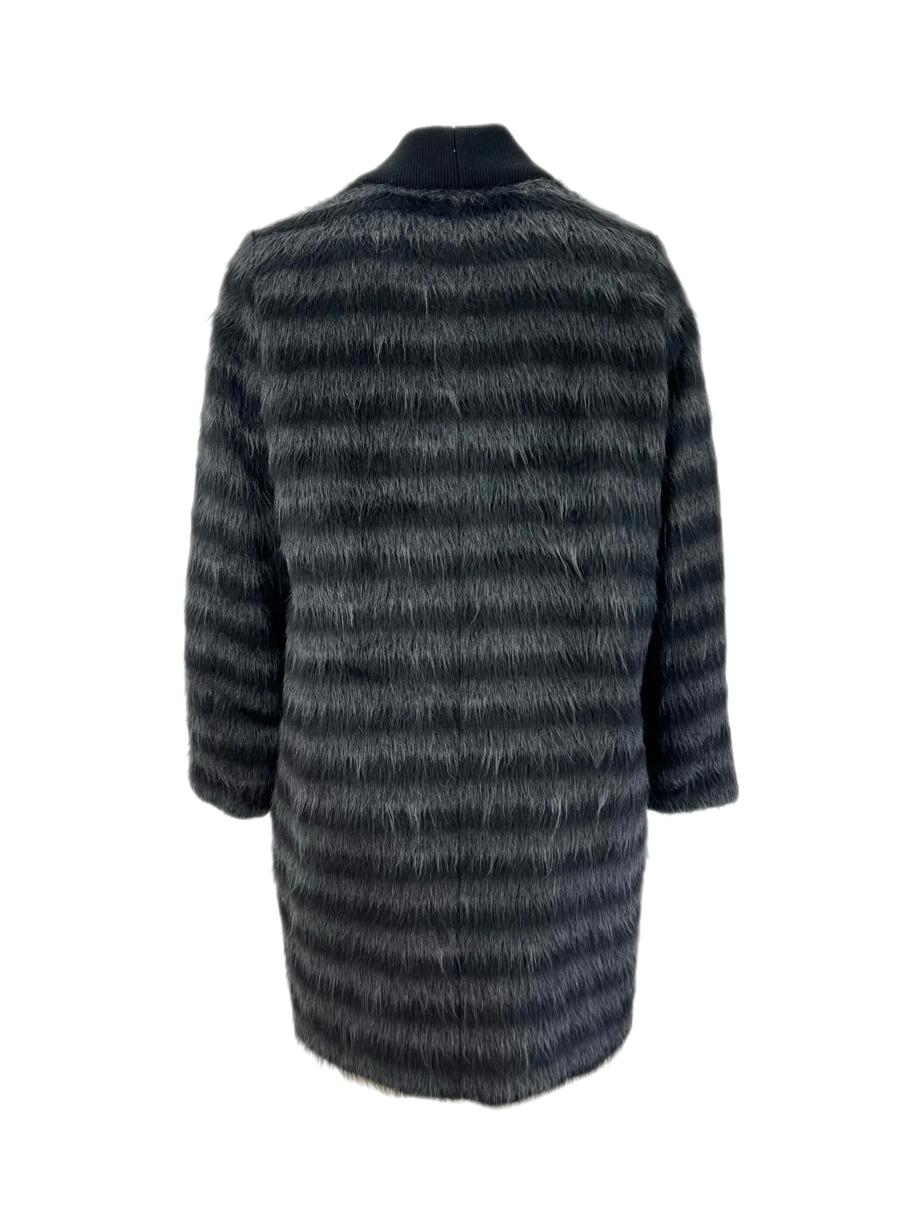 Marina Rinaldi Women's Nero Optical Wool Jacket Size 14W/23 NWT