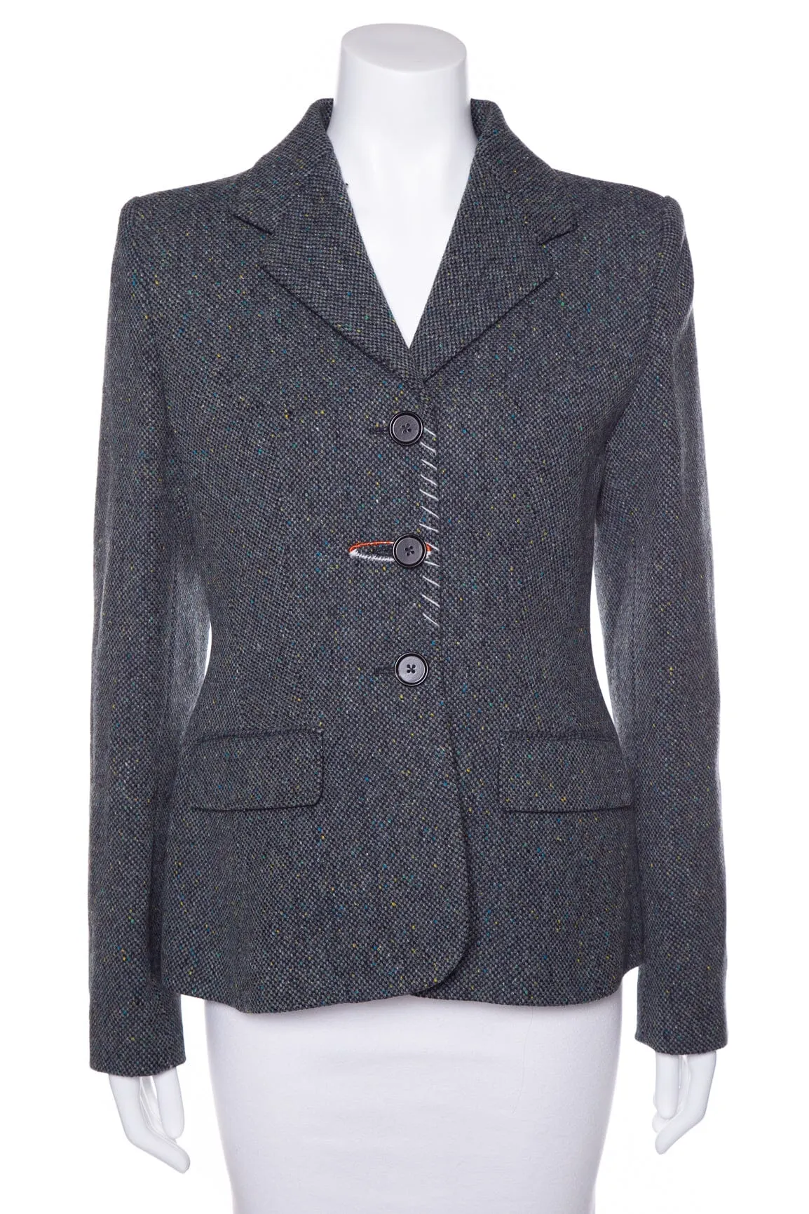 Marni Grey Textured Wool Jacket SZ 42