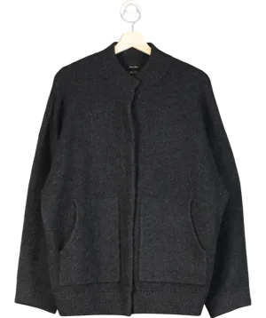 Massimo Dutti Grey Wool Collarless Jacket UK S