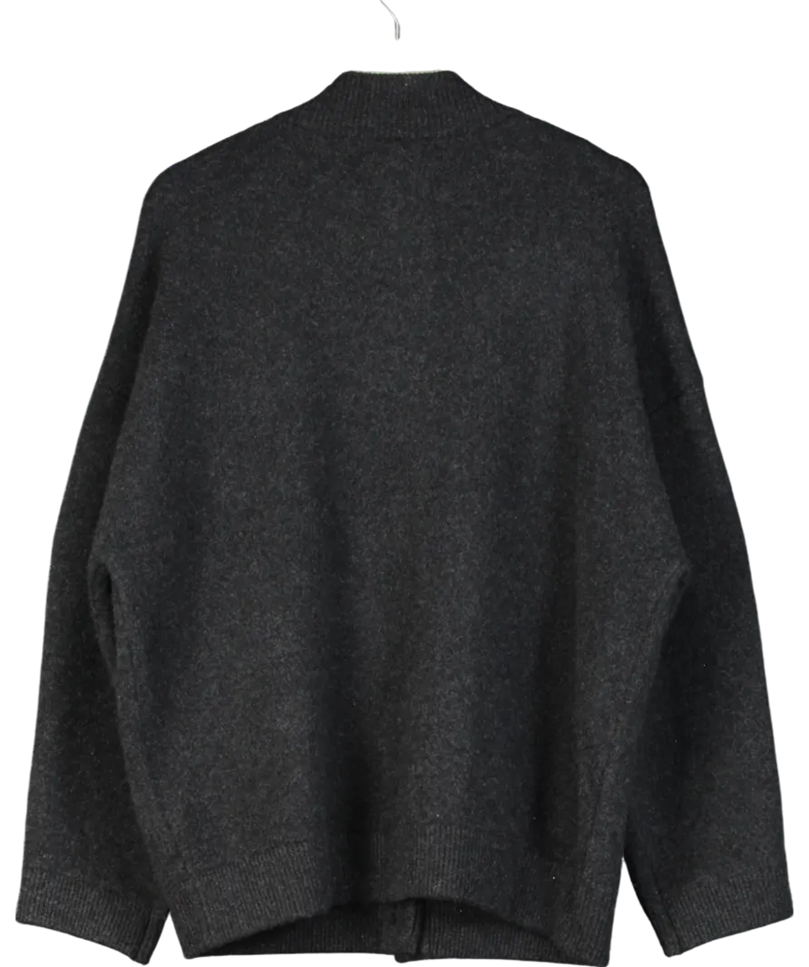 Massimo Dutti Grey Wool Collarless Jacket UK S