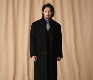 Men's Luxurious Long Wool Overcoat