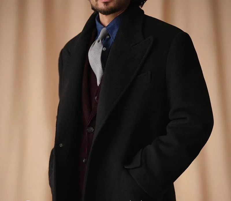 Men's Luxurious Long Wool Overcoat