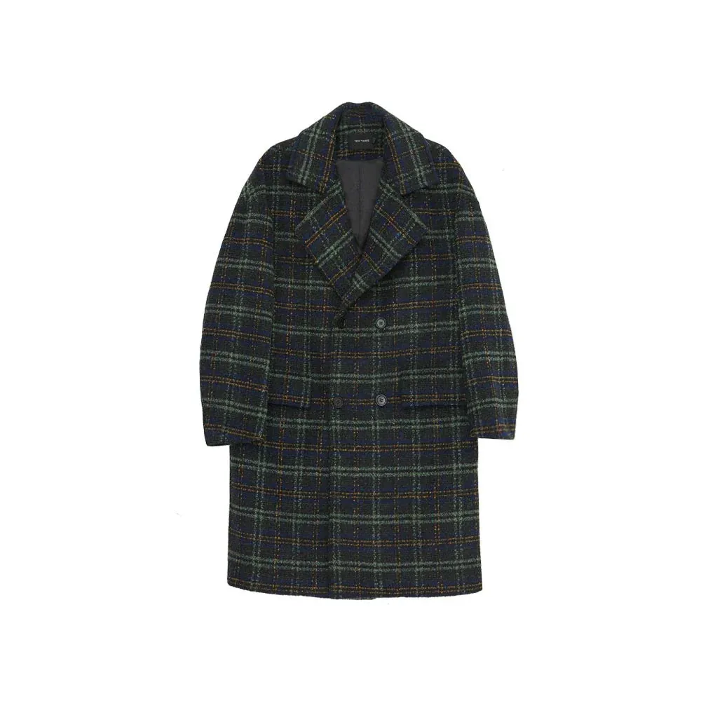 Men's Plaid Wool Coat