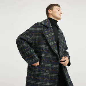 Men's Plaid Wool Coat