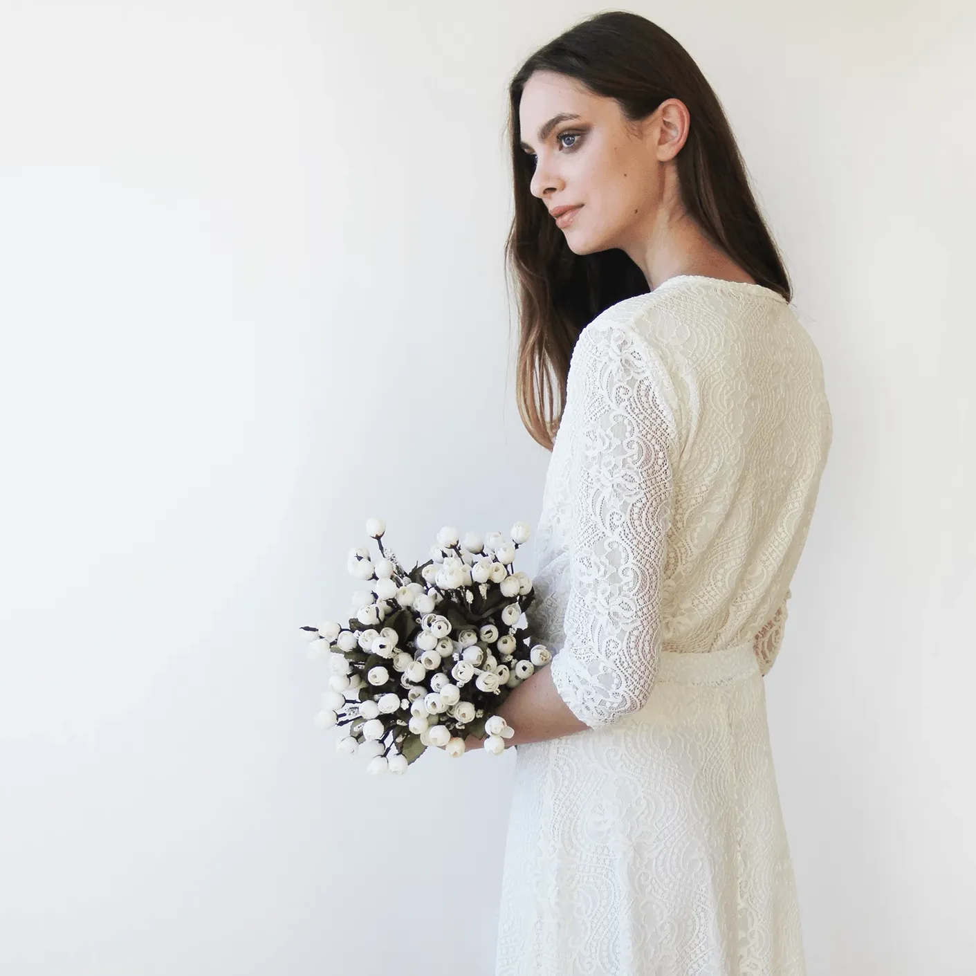 Midi Lace bridal A-line wedding  skirt #3020