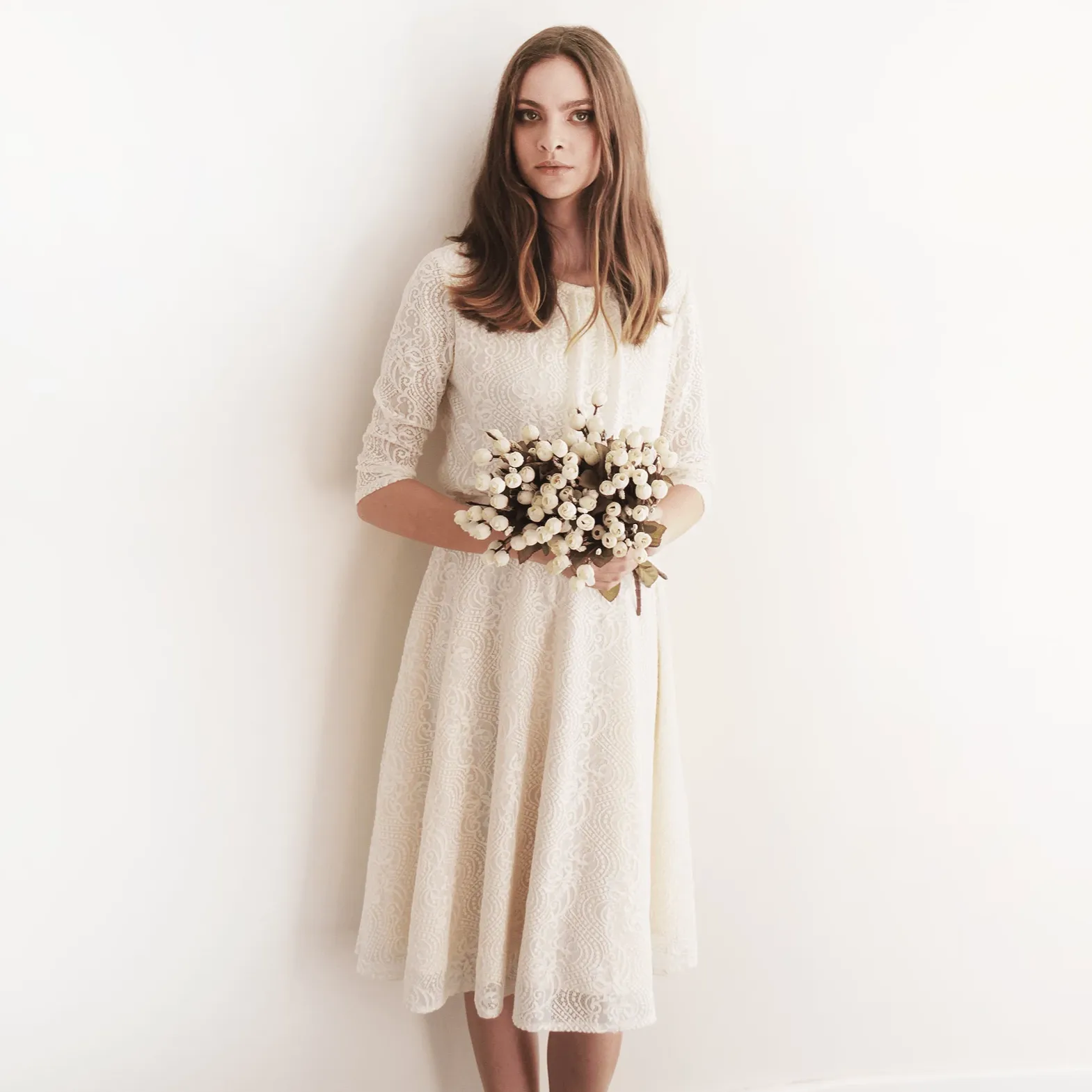 Midi Lace bridal A-line wedding  skirt #3020