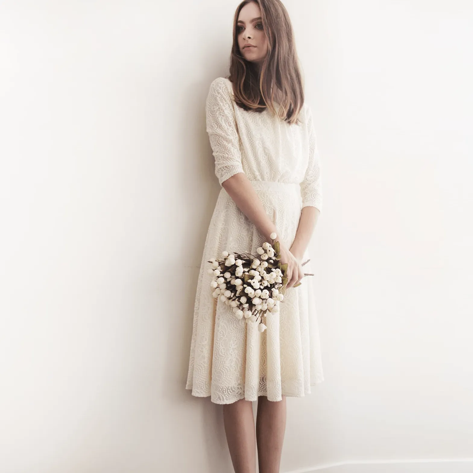 Midi Lace bridal A-line wedding  skirt #3020