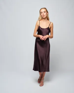 midi slip dress - aubergine
