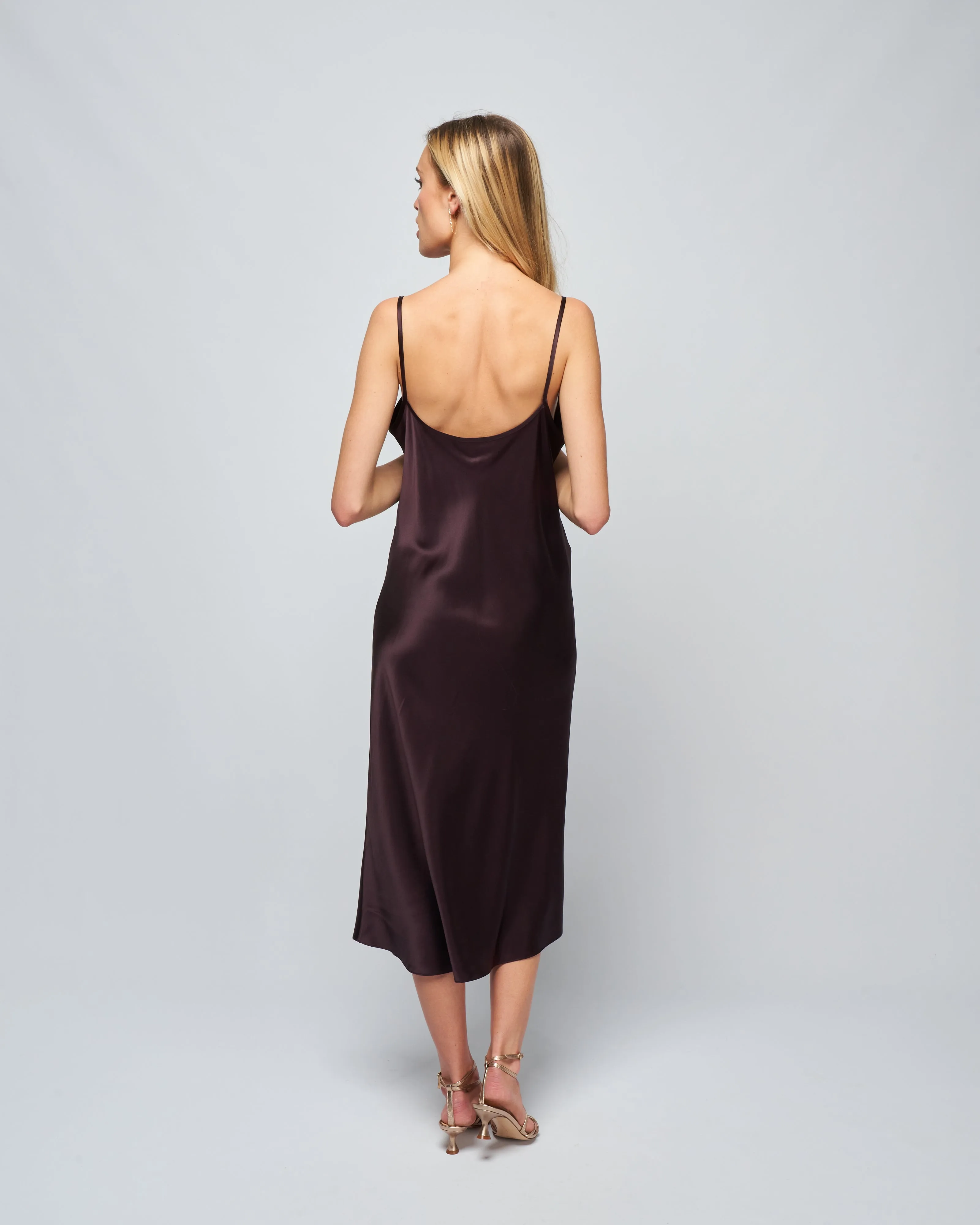 midi slip dress - aubergine