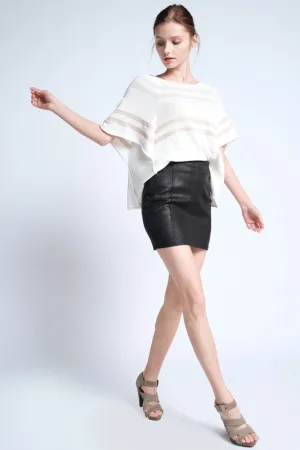 MIDNIGHT MAGIC VEGAN LEATHER SKIRT