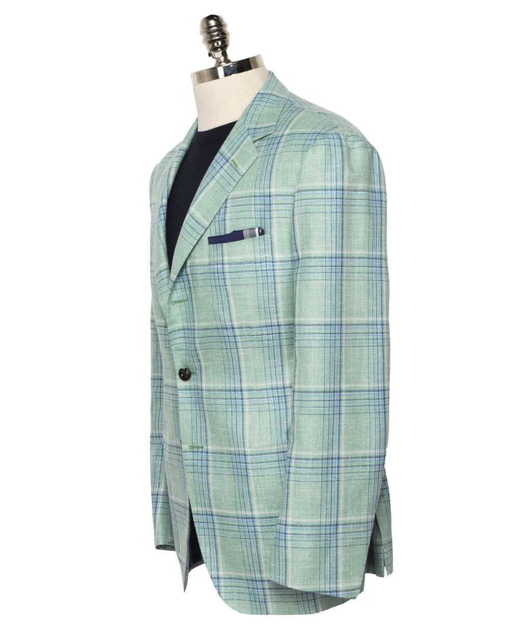 Mint and Blue Plaid Sportcoat