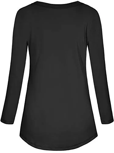 Miusey Long Sleeve Sport T Shirt Women,UPF 50  Crew Neck Athletic Tops Petite Yoga Clothing Exercise Gym Tunics Outdoor Activities Black S