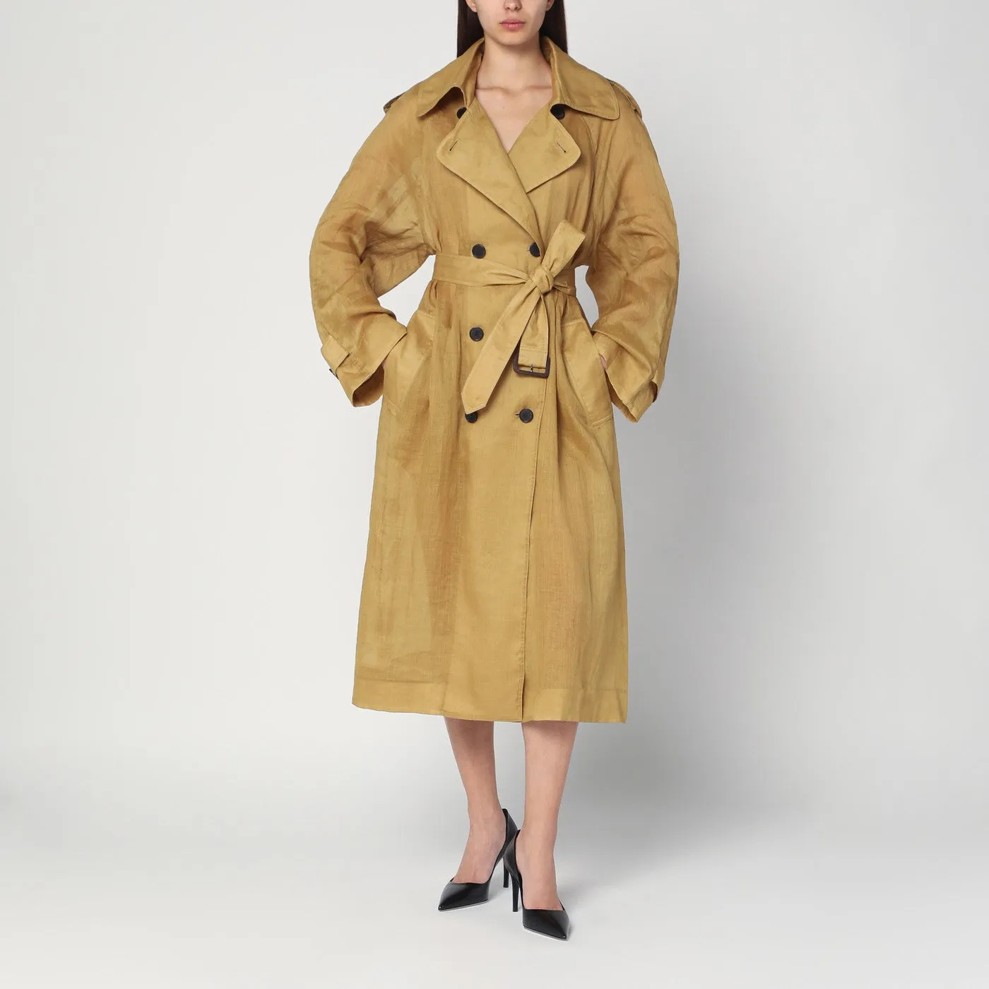 MKDT Studio Double Breasted Cici Trench Coat i Ramie