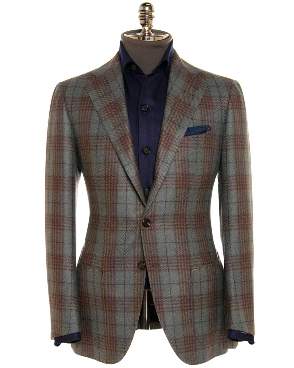 Moss Green with Rust and Blue Plaid Sportcoat