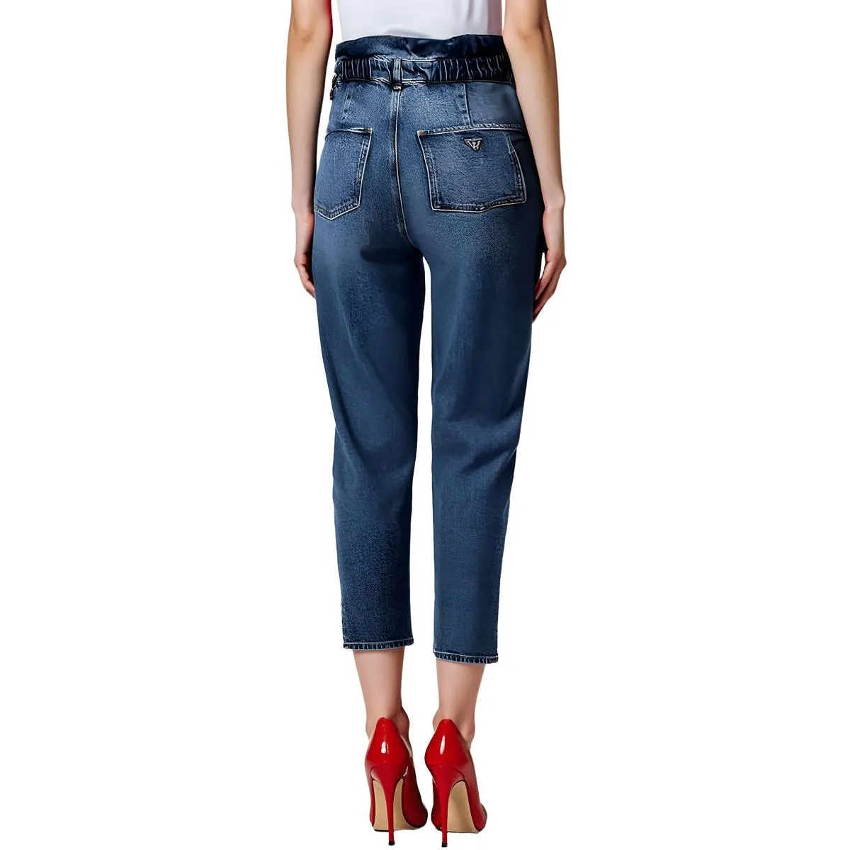 Nellie Paperbag Jean Womens Pocket Denim Ankle Jeans