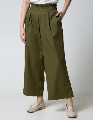 Nevada Long Pants Woven Solid With Paperbag Waist And Palazzo