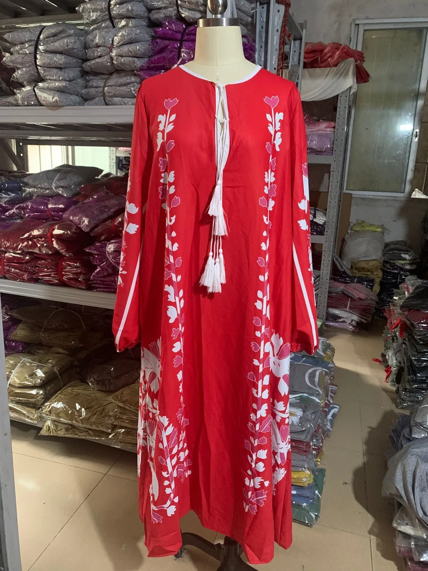New Floral Print Loose Plus Sizes Long Boho Dresses