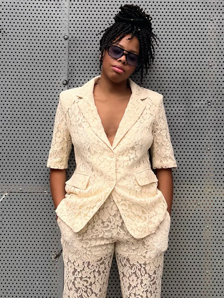 Objritta Lace Blazer - Sandshell