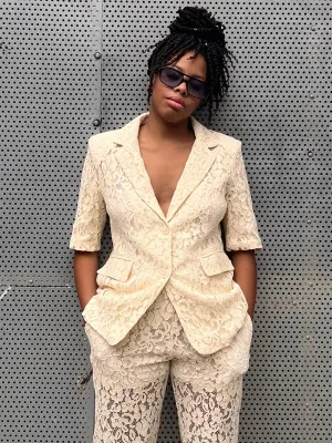 Objritta Lace Blazer - Sandshell