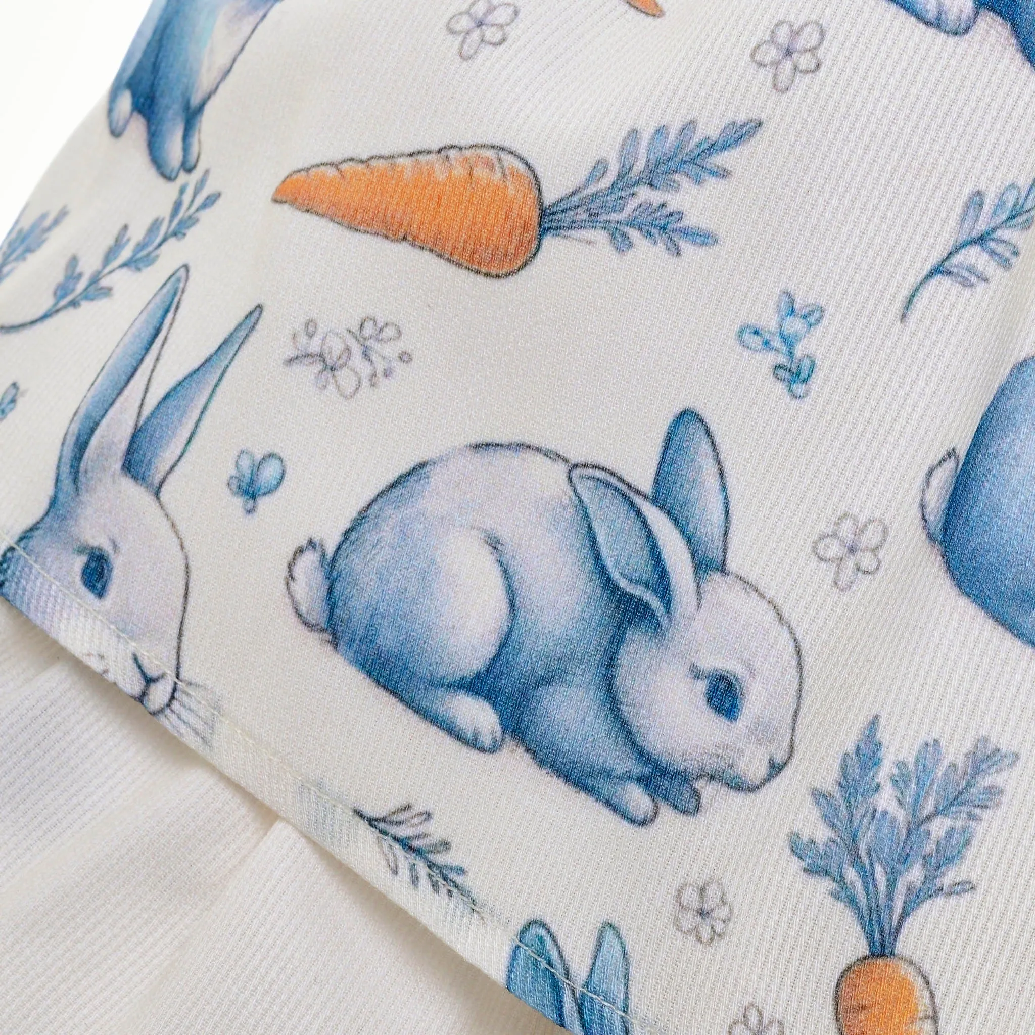 Ocean Baby Girls Blue And Cream Bunny Smocked Skirt Set (12M-8Y)