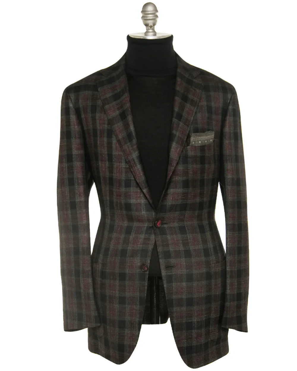 Olive and Berry Plaid Cashmere Sportcoat