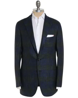 Olive and Blue Cashmere Blend Plaid Sportcoat